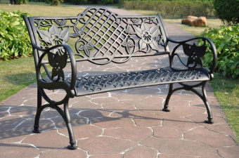 Садовая скамья из литого алюминия Lily